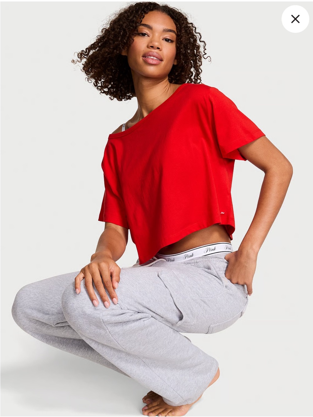 NWT VS PINK Slouchy Crop Sleep Shirt